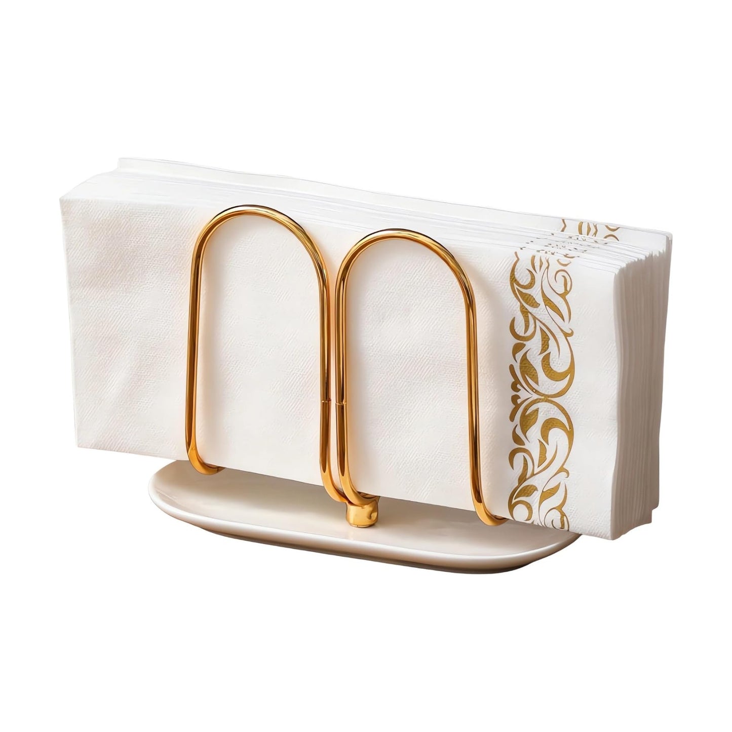 Modern Disposable Hand Guest Towel Holder / Gold