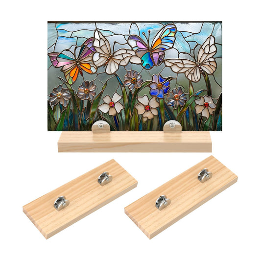 Ceramic Tiles / Wood Color / Wood and Metal / Set of 2