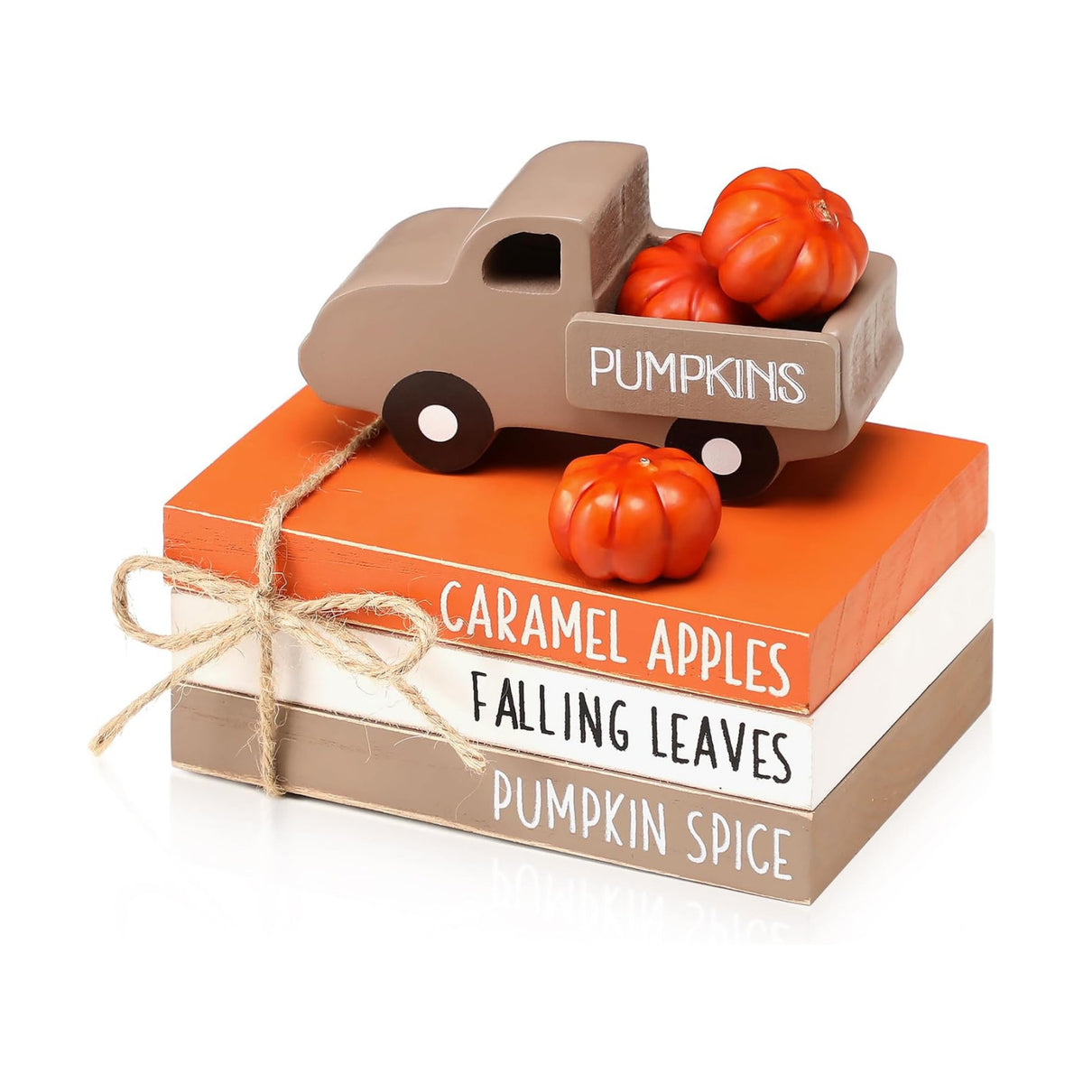 Fall Table Decor Tiered Tray Decor, Wooden Fall Signs with Book Stack