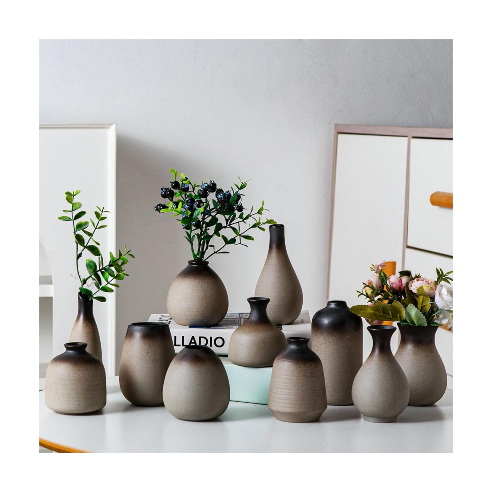 Ceramic Bud Vase / Rustic / Set of 11