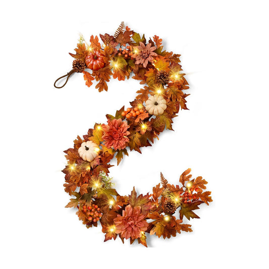 Fall Decorations for Home, Fall Garland for Mantle,Fall Garland with Lights