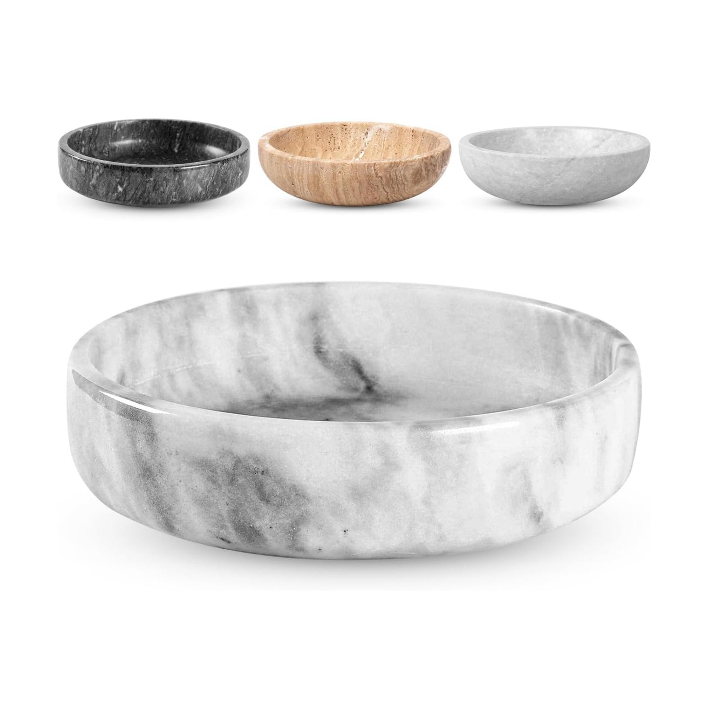 Marble Decorative Bowl / White / Grey - Marble