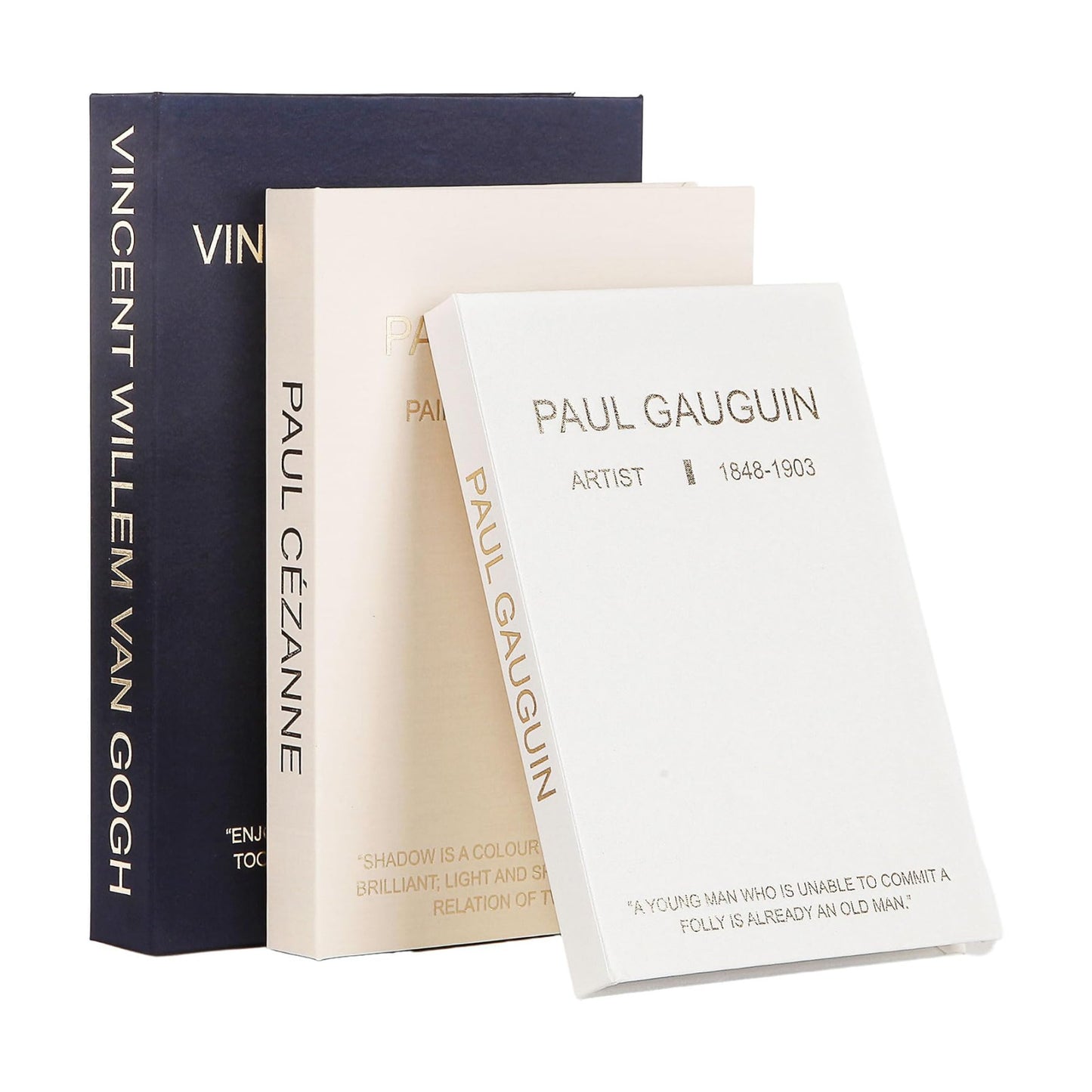 Linen Decorative Books / Blue&beign&off White / Set of 3