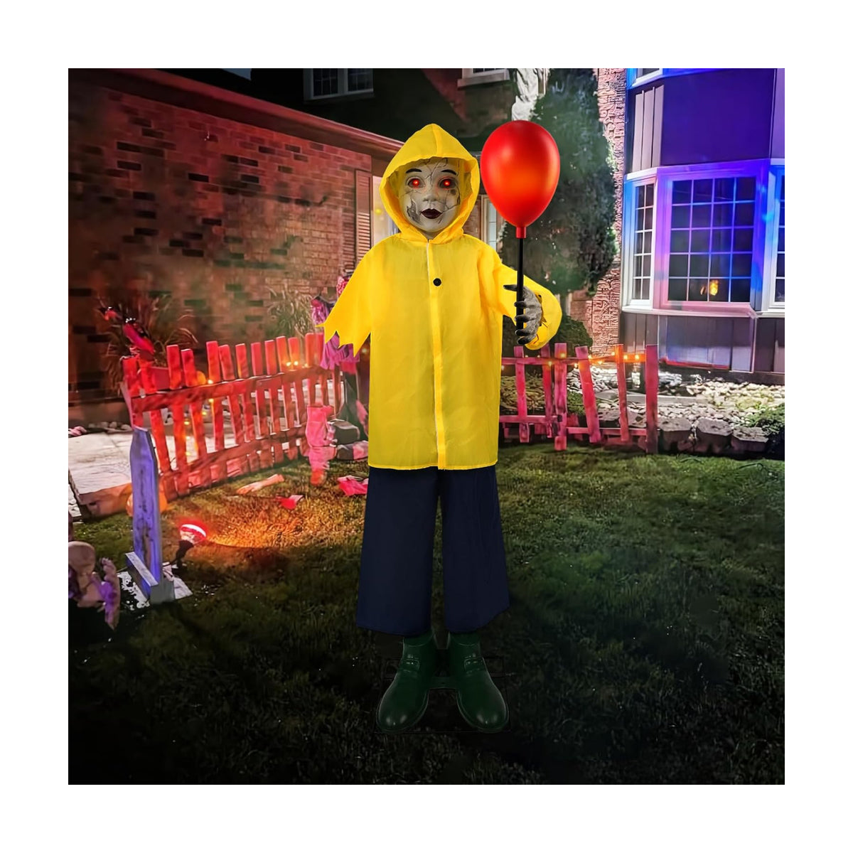 4 Ft Life Size Halloween Animatronics Prop with Sound & Touch