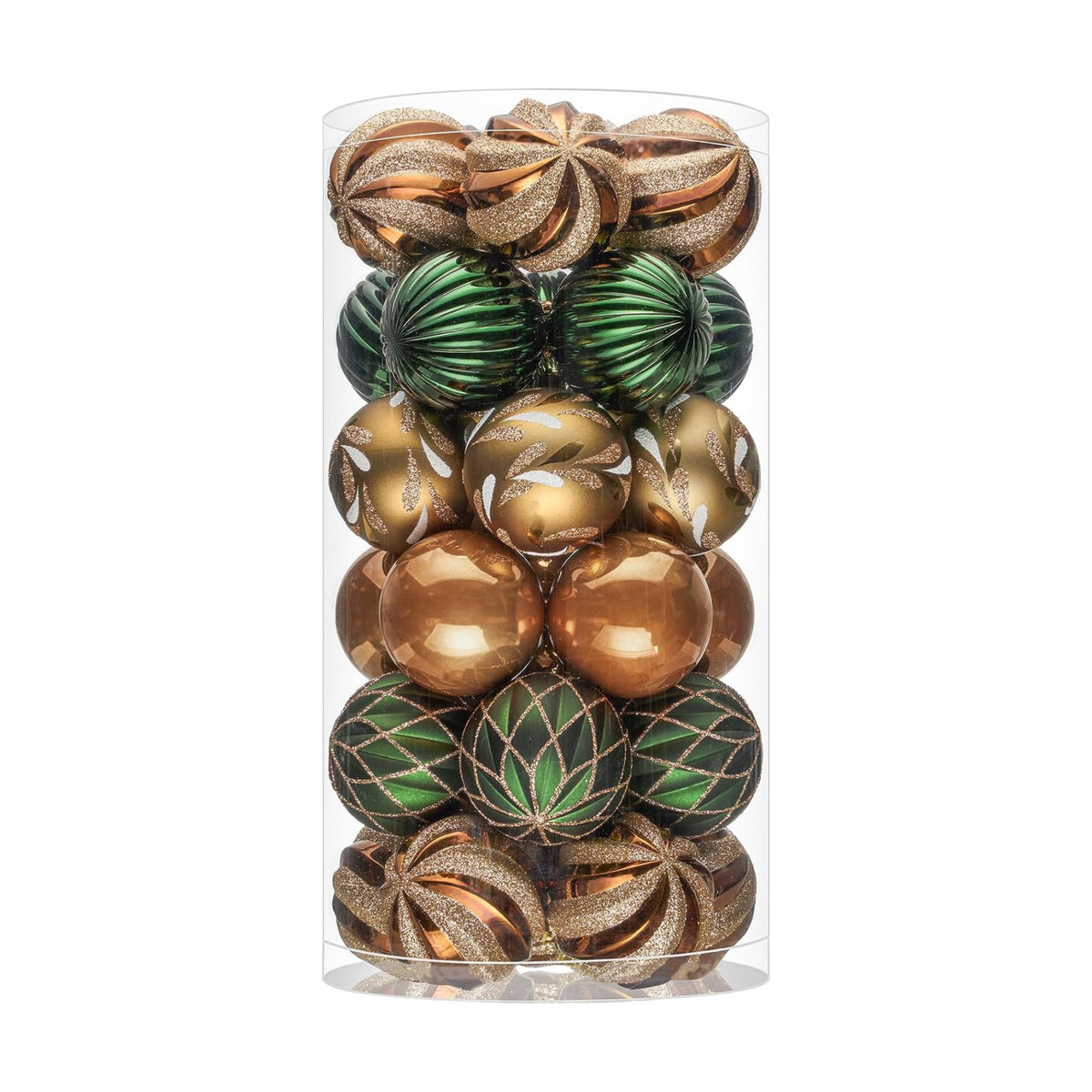 JORNOY Christmas Balls Ornaments, 30ct Shatterproof Xmas Tree Decorations, Hanging Bulbs Baubles Set with String for Holiday Home Party Decor, 2.36 inch/60mm, Earth Tone