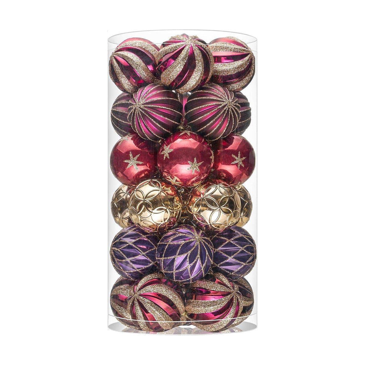 JORNOY Christmas Balls Ornaments, 30ct Shatterproof Xmas Tree Decorations, Hanging Bulbs Baubles Set with String for Holiday Home Party Decor, 2.36 inch/60mm, Jewel Tone