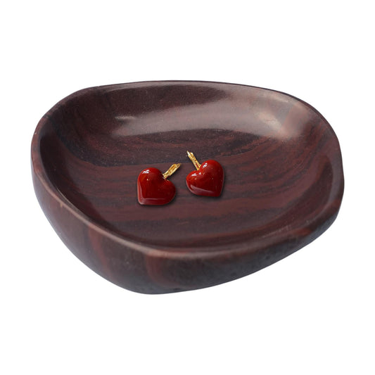 4- Unique Decorative Tray / Deep Red / 6 Inch