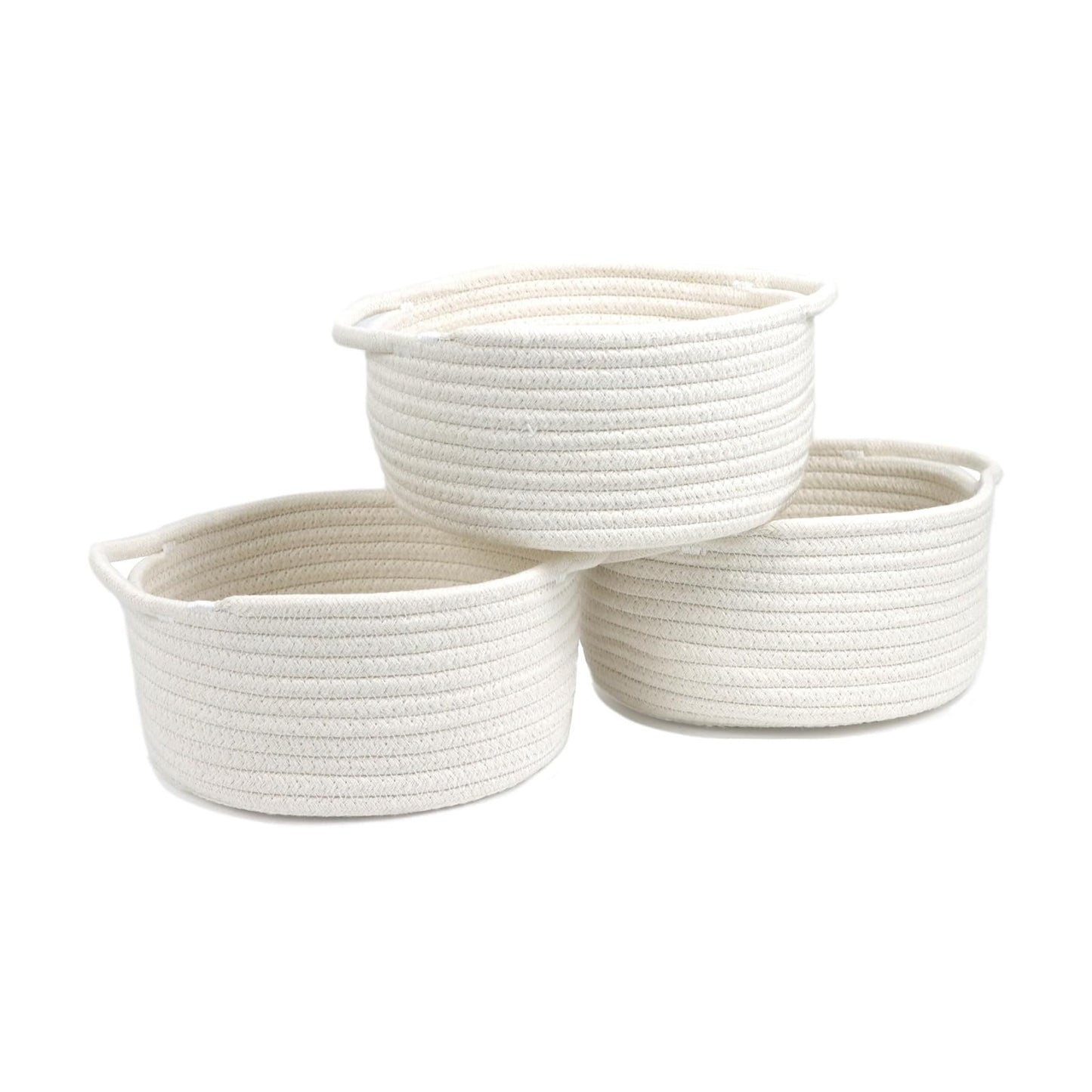 Small Woven Baskets / White / Set of 3