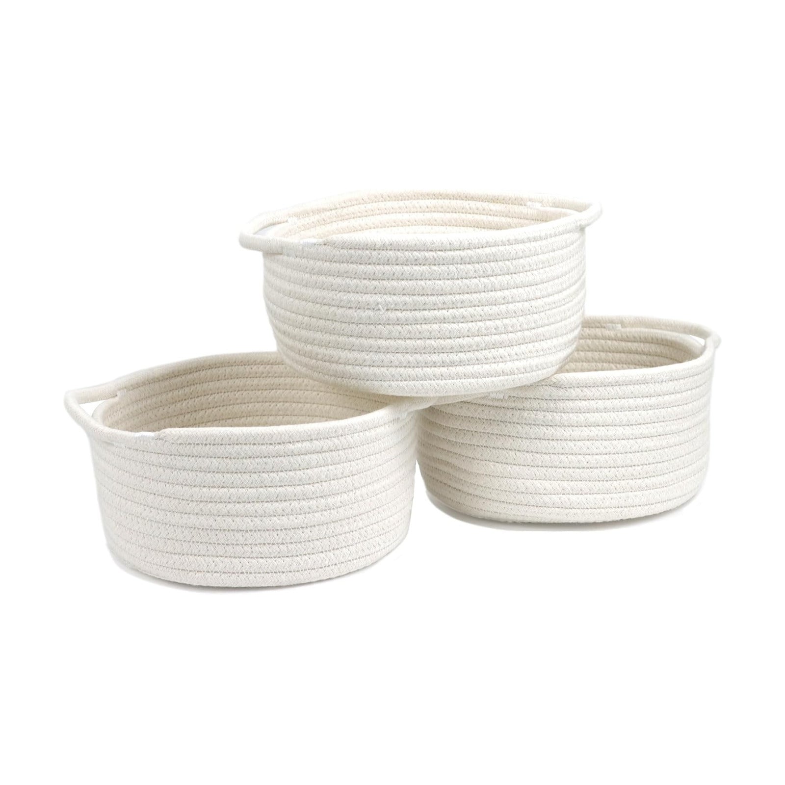 Small Woven Baskets / White / Set of 3