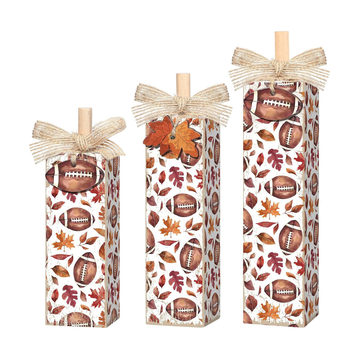 Redbaker 3 Pcs Fall Football Decorations for Home, Football Table Decor