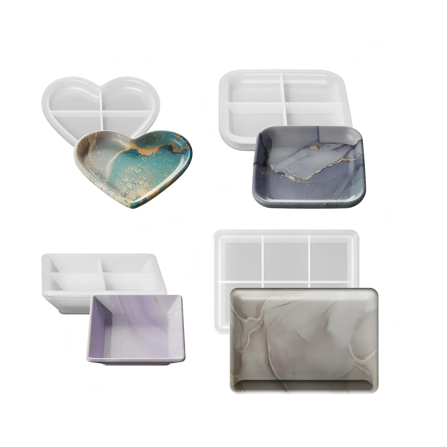 Storage Box Resin Silicone Tray Molds / Set of 4