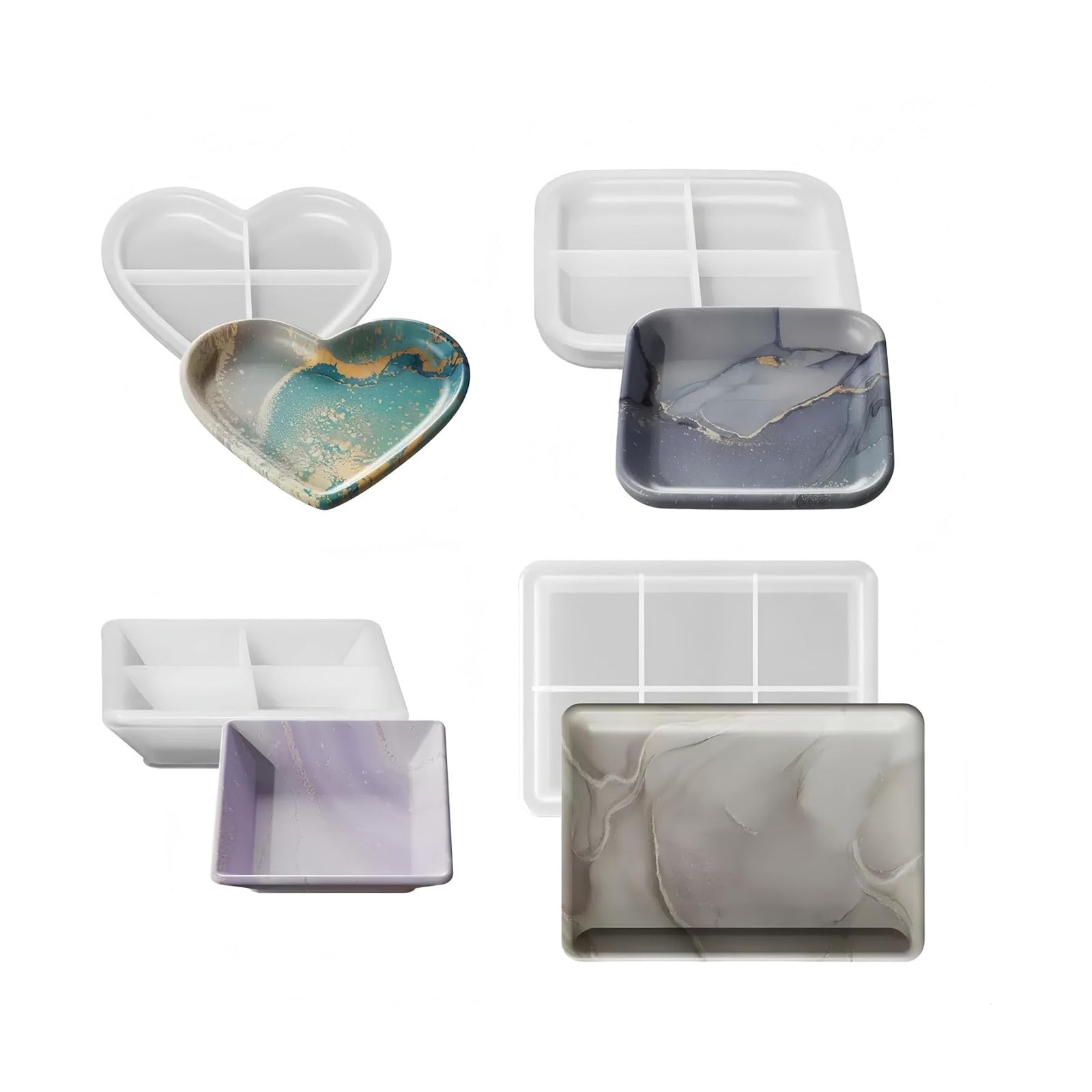 Storage Box Resin Silicone Tray Molds / Set of 4