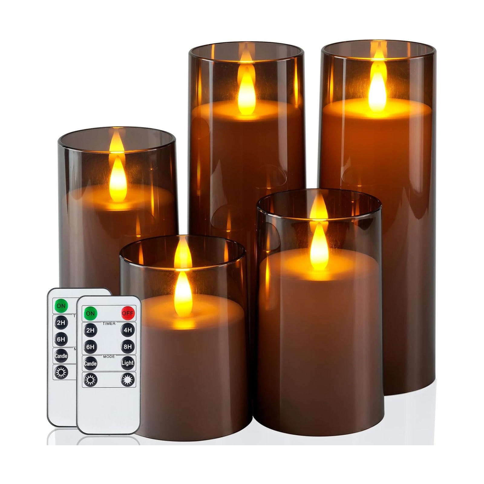 Homemory Realistic Flickering Flameless Candles with Remote Control & Timer | LED Fake Electric Pillar Candles Battery