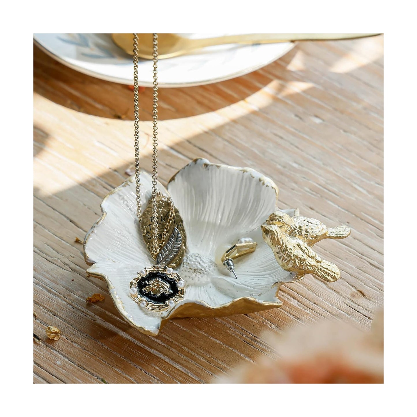 Vintage Jewelry Dish Tray / White