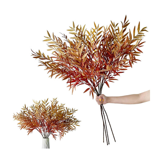 4 Bundles Artificial Fall Leaves Stems / 41.3 Inch