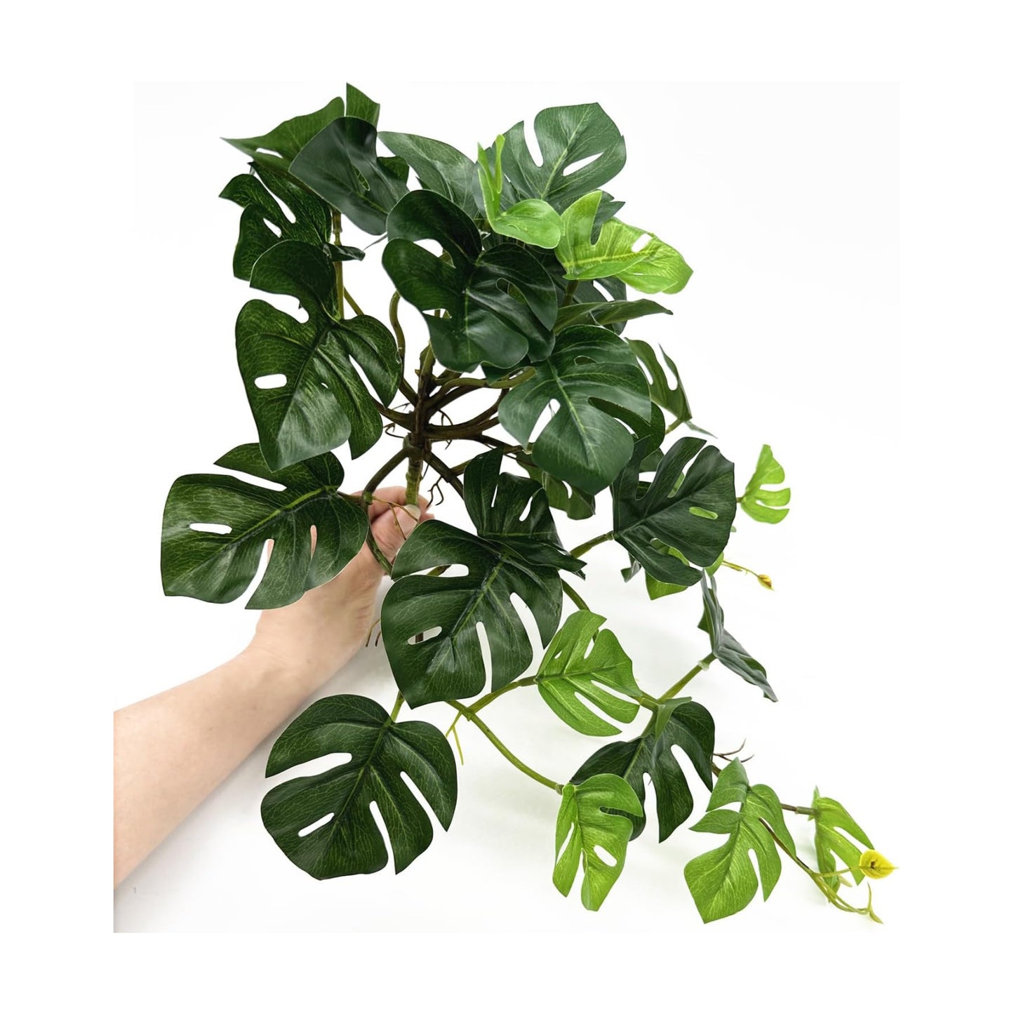 Fake Plants Hanging Small Faux Potted Ivy Vine Artificial Monstera Mini / Monstera Plant - Green