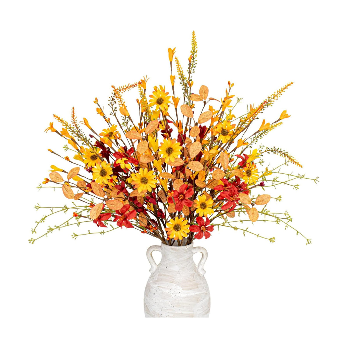 J'FLORU Artificial Fall Flowers 12 Pack Fall Floral Picks 17 Inch Autumn Flower Stems for Thanksgiving Harvest Vases Centerpieces Flower Arrangements
