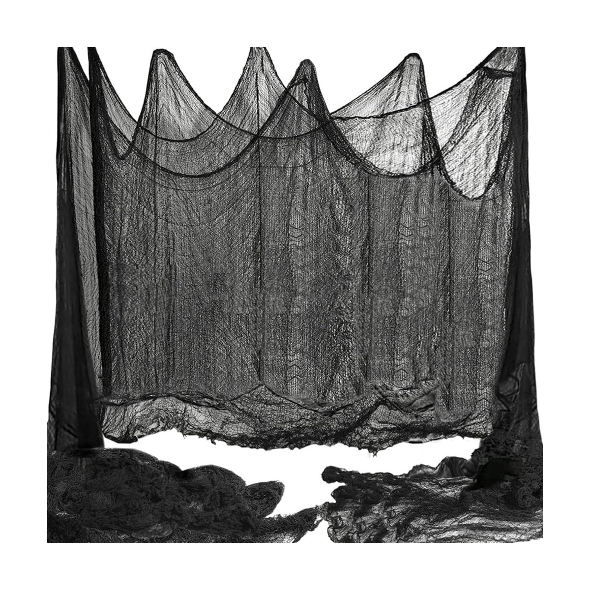Niurui 400 x 39 inch Large Size Creepy Cloth Black Halloween Scary Spooky Cloth-Windows Doorways Gauze Cobweb Spider webs Decorations for Halloween Party Haunted House Decor
