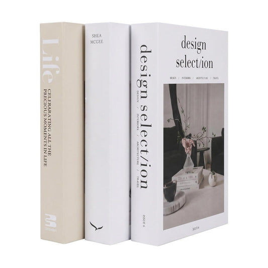 Modern Faux Books / White / Set of 3