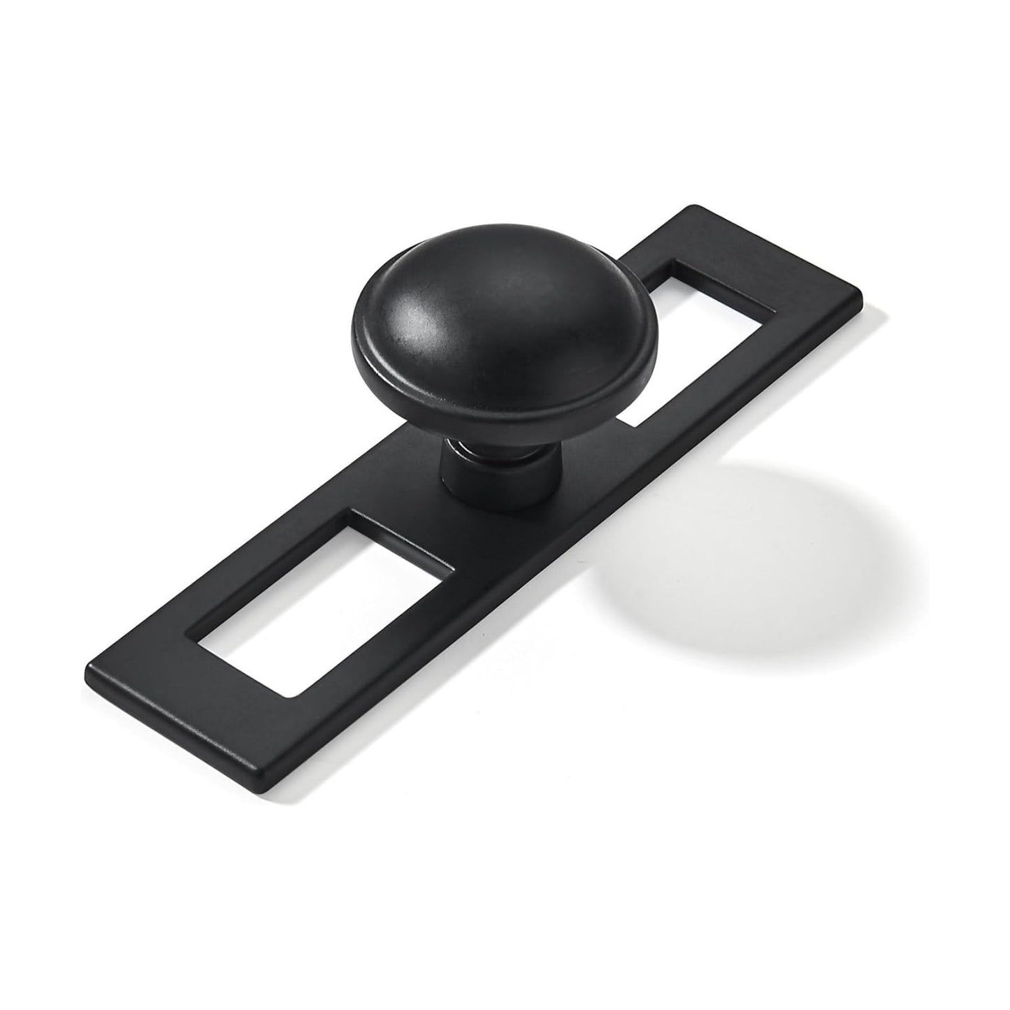 10 Pack 1-1/4 Inch Black Cabinet Knobs Backplate with Base Plate Zinc Solid Black Kitchen Cabinet Handles Drawer Pulls