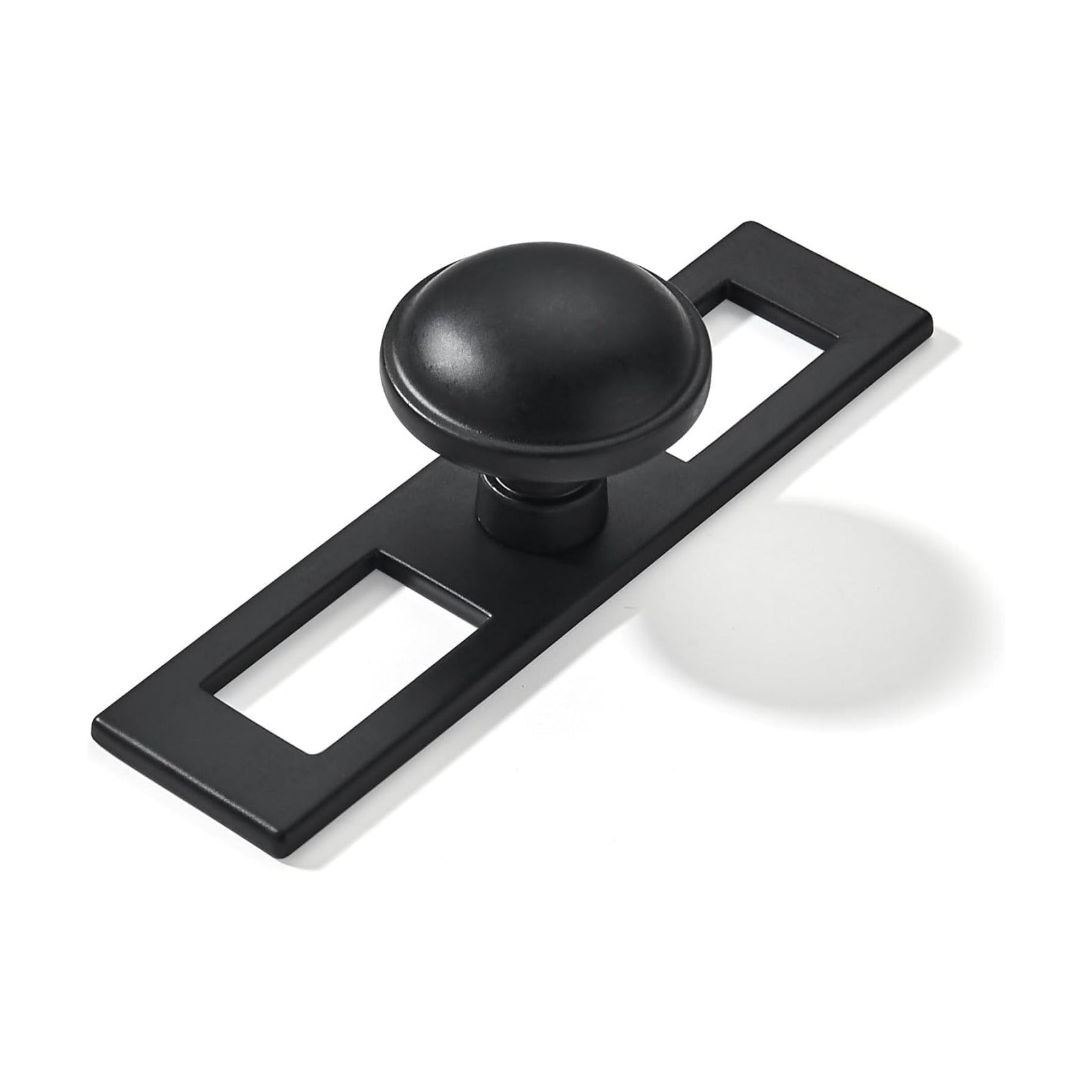 10 Pack 1-1/4 Inch Black Cabinet Knobs Backplate with Base Plate Zinc Solid Black Kitchen Cabinet Handles Drawer Pulls