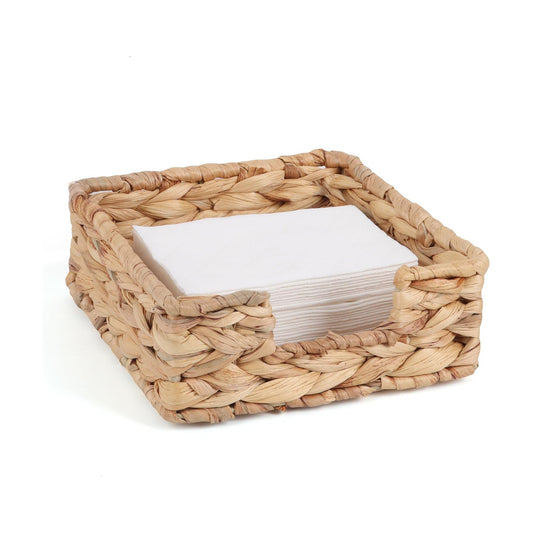 Napkin Holder / Water Hyacinth Napkin Dispenser / Natural / 7.08"L x 7.08"W x 2.75"H