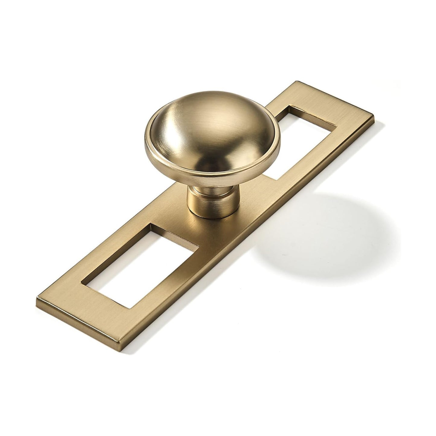 10 Pack 1-1/4 Inch Cabinet Knobs Backplate with 4 Inch Base Plate Zinc Solid Champagne Bronze Kitchen Cabinet Handles