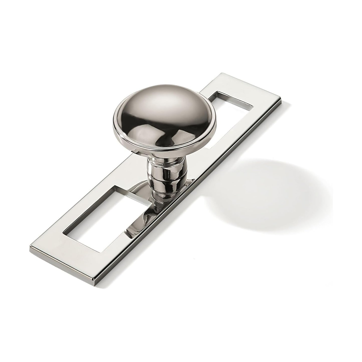 10 Pack 1-1/4 Inch Cabinet Knobs Backplate with 4 Inch Base Plate Zinc Solid Polished Nickel Kitchen Cabinet Handles