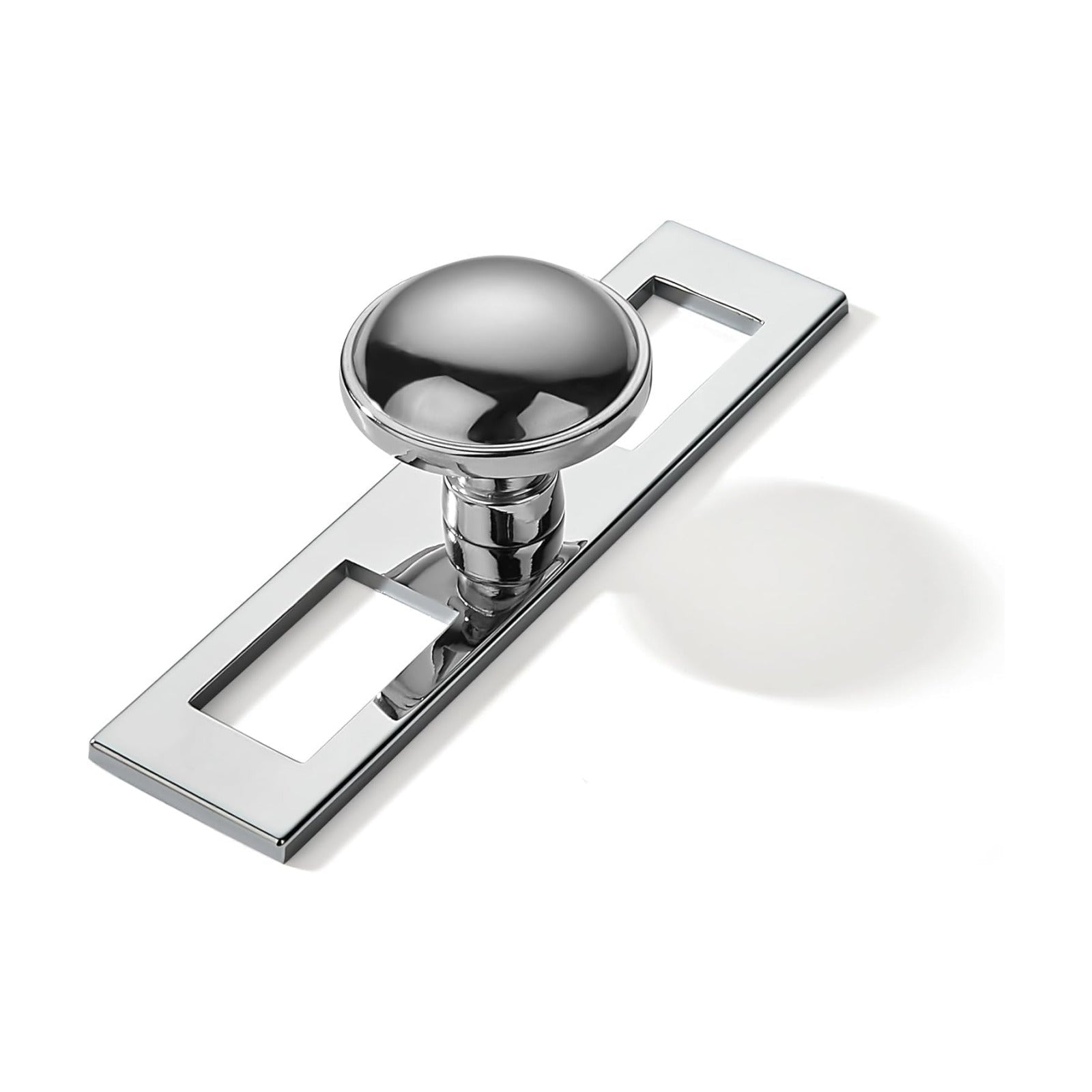 10 Pack 1-1/4 Inch Cabinet Knobs Backplate with 4 Inch Base Plate Zinc Solid Polished Chrome Kitchen Cabinet Handles