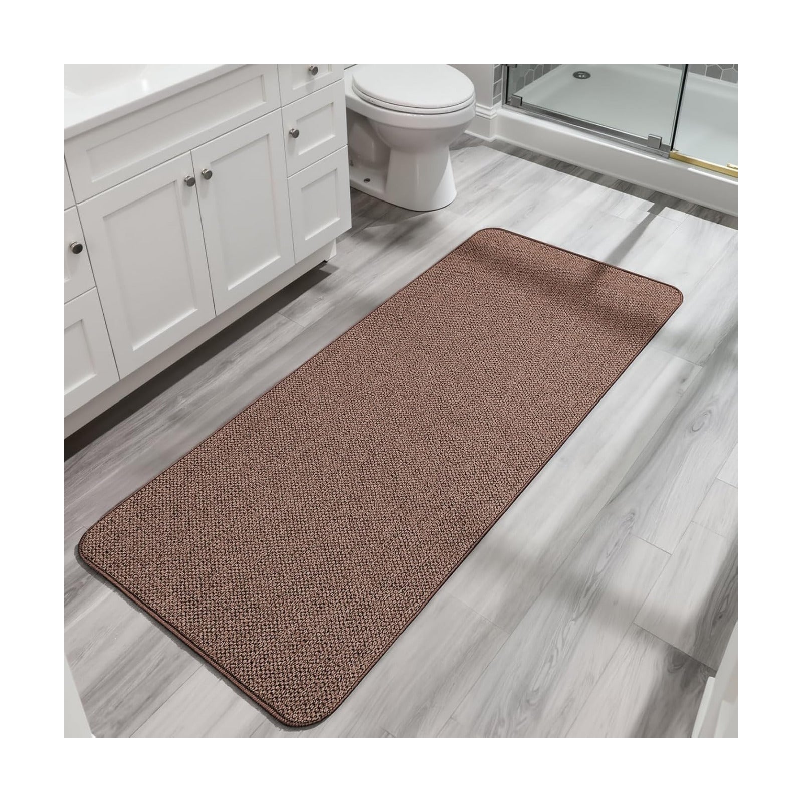 Bosap Bath Mat,Ultra Thin Bathroom Runner Rugs,Large Bath Mats for Bathroom,Quick Dry,Non-Slip,Machine Washable,Low