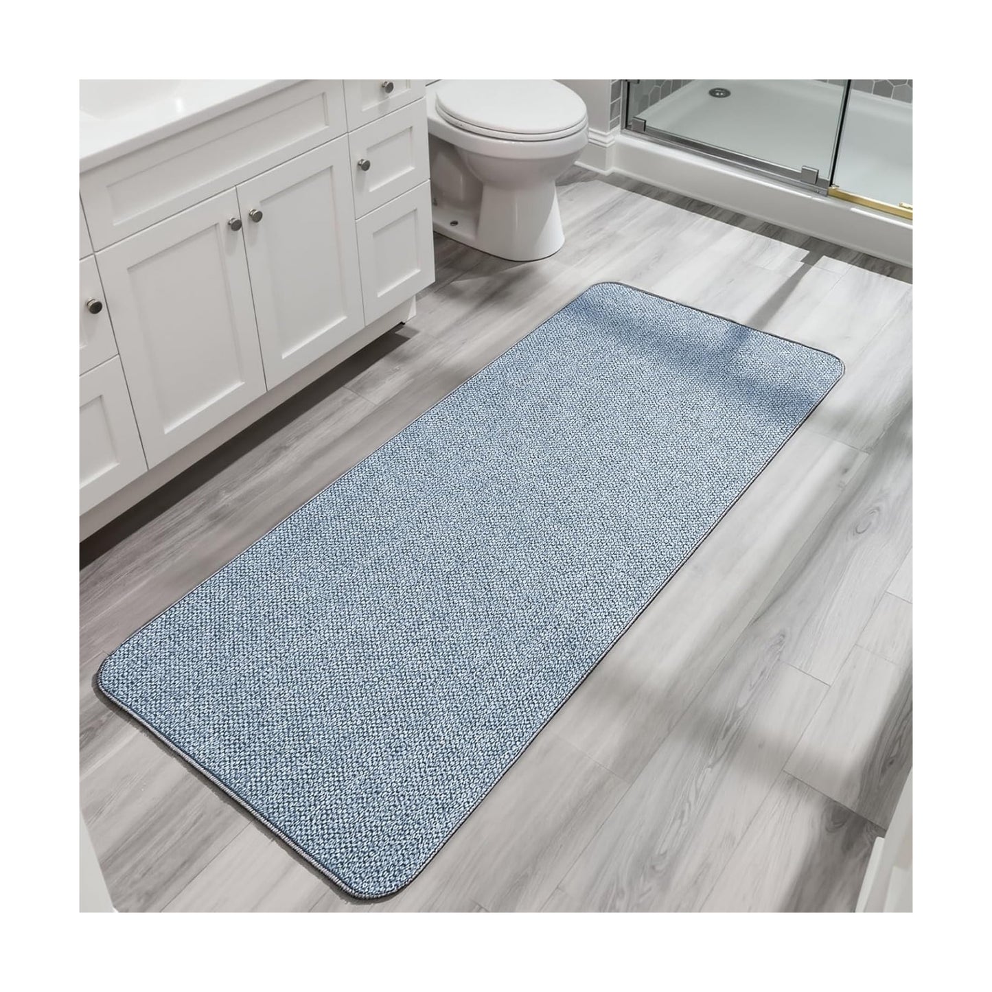 Bosap Bath Mat,Ultra Thin Bathroom Runner Rugs,Large Bath Mats for Bathroom,Quick Dry,Non-Slip,Machine Washable,Low
