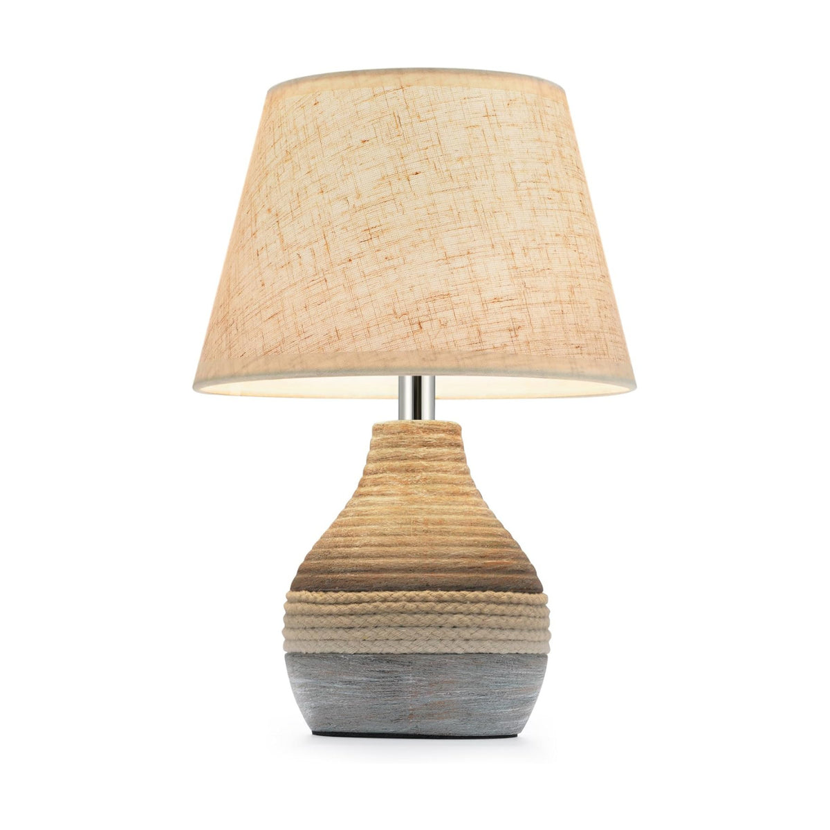 10" H Small Rechargeable Cordless Ceramic Table Lamp, Coastal | Remote Control RGB, Warm White Light, Timer, Dimmer