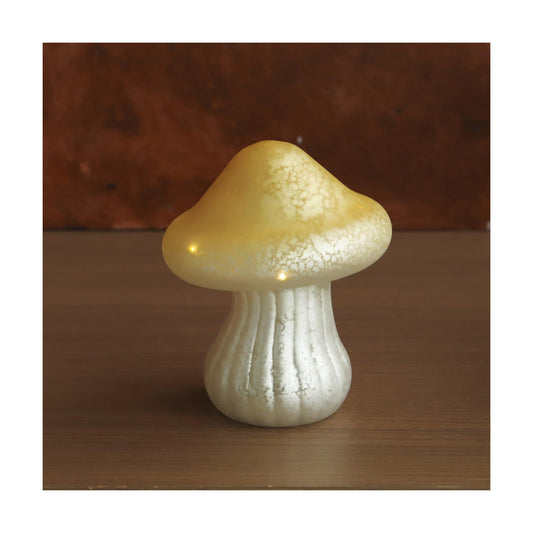 Glass Small Mushroom Table Lamp / Yellow