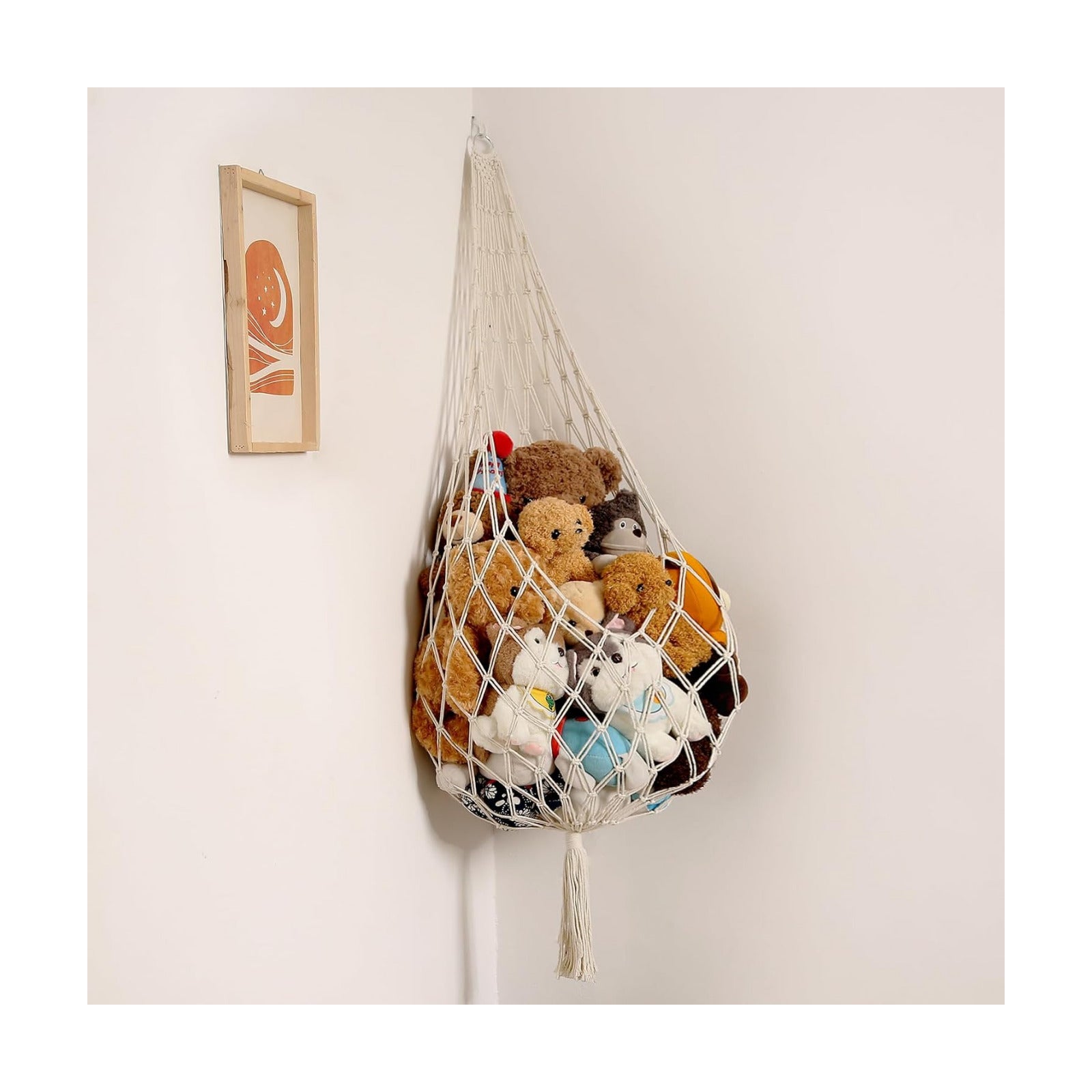 Stuffed Animal Storage Organizers Toy Hammock Corner Hanging Net Stuffy Animal Hammock / Cream / XL