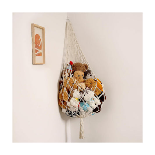 Stuffed Animal Storage Organizers Toy Hammock Corner Hanging Net Stuffy Animal Hammock / Cream / XL