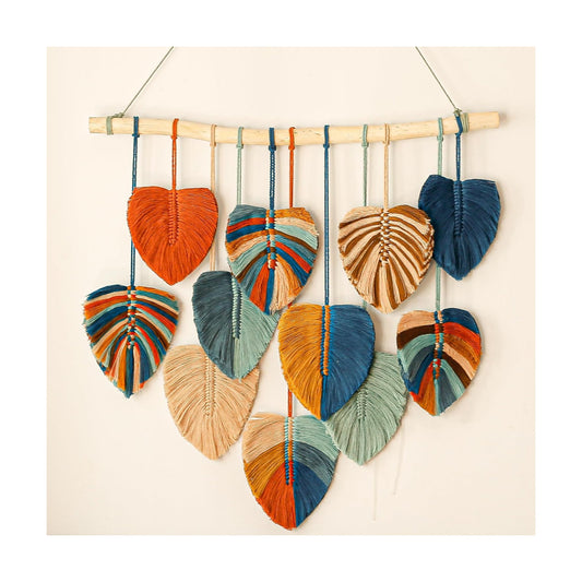 Boho Wall Decor / Beige, Orange, Mint, Mustard, Peacock, Brown / 31 x 39
