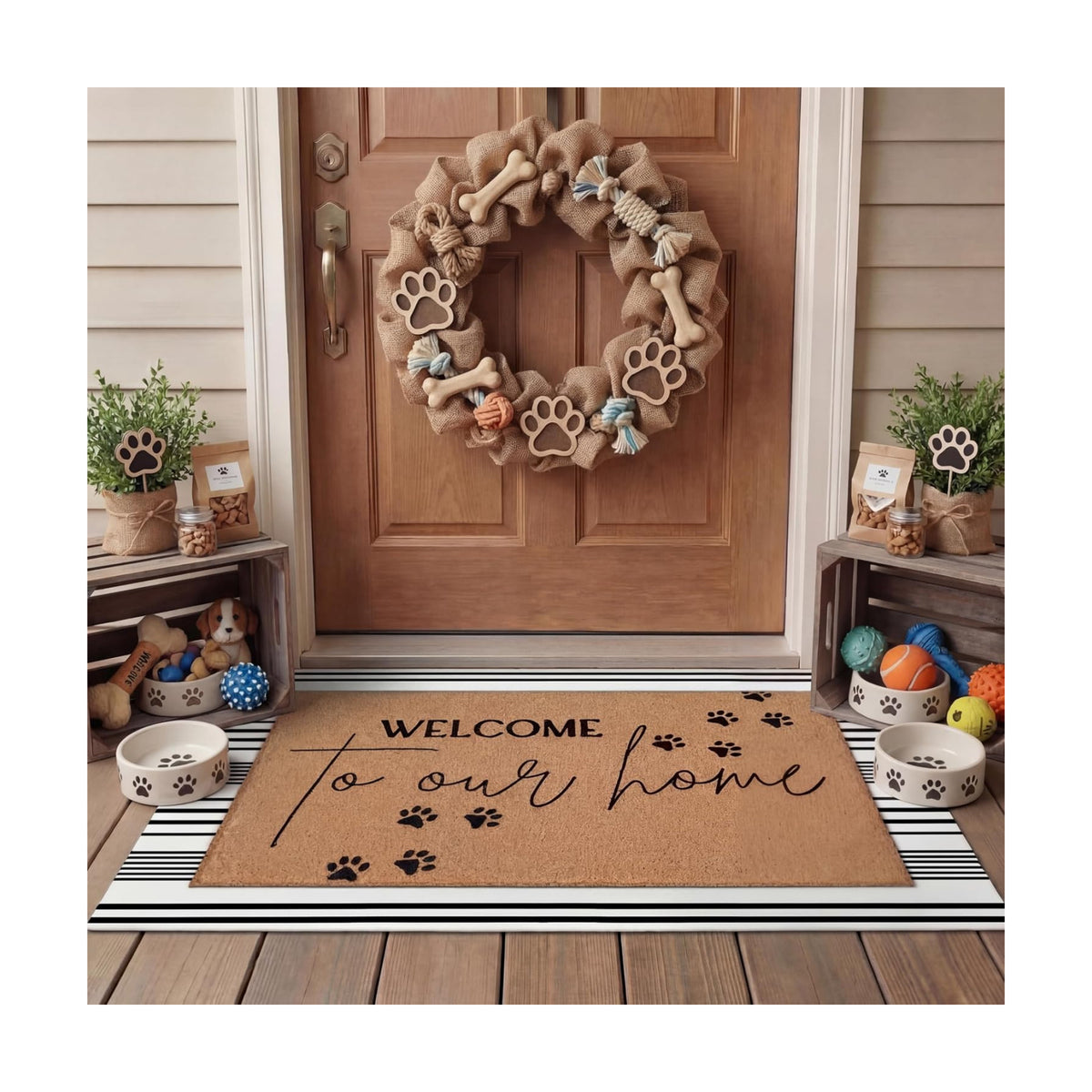 Tinideya 2 23.6 X 35.4 Inches PET Black White Brown