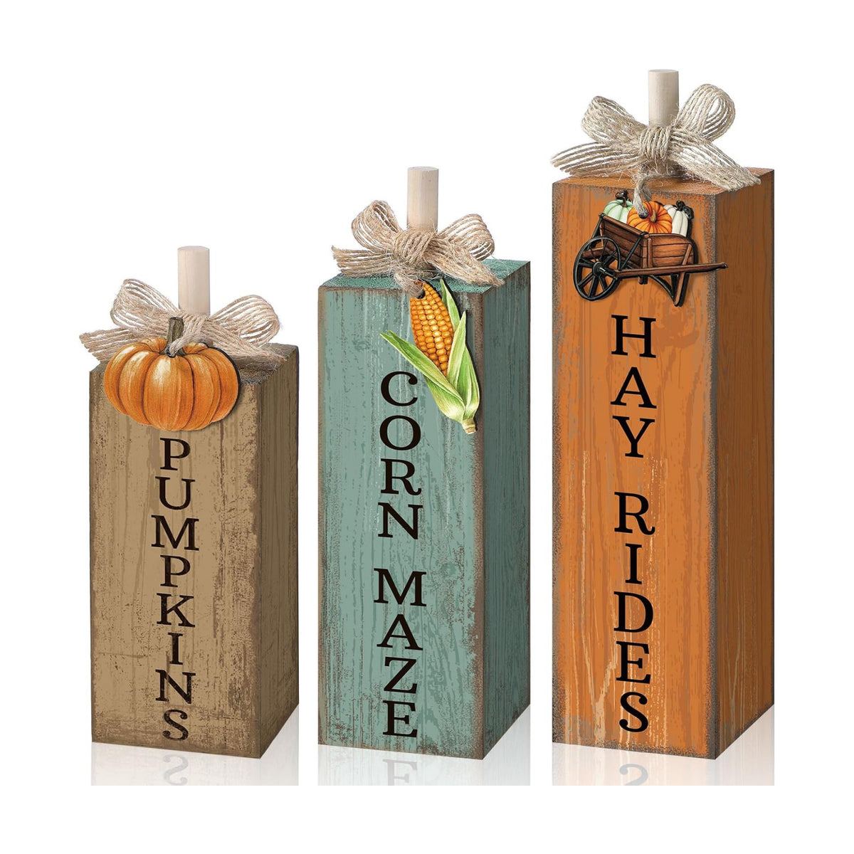 GlikCeil 3 Pcs Fall Table Decoration, Thanksgiving Tiered Tray Decor
