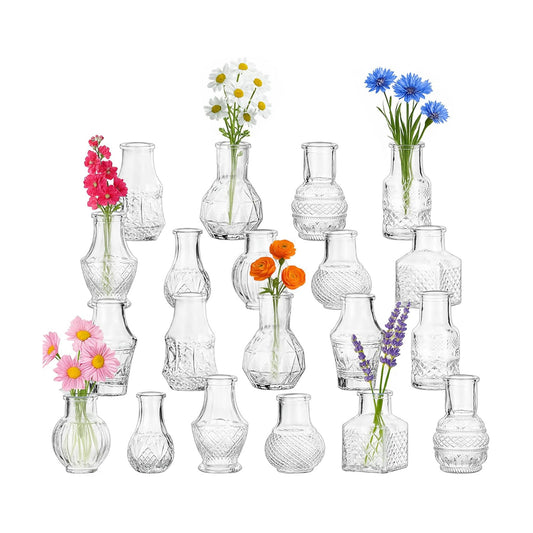 Glass Bud Vase Pcs / Clear / Set of 20