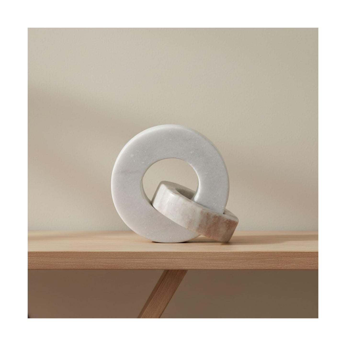Modern Shelf Sculpture and Office Accents / 6.0" H / White