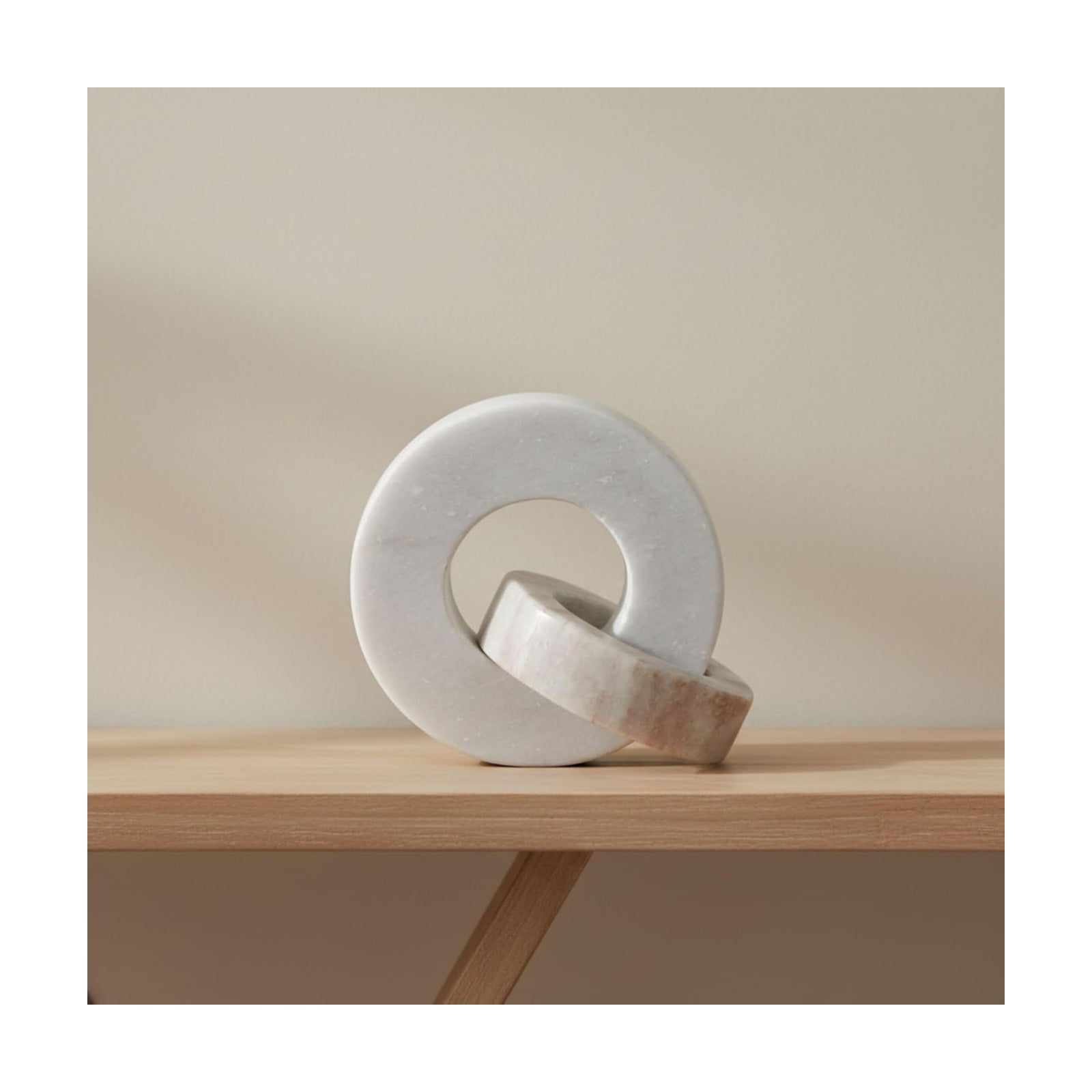 Modern Shelf Sculpture and Office Accents / 6.0" H / White