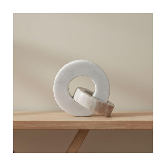 Modern Shelf Sculpture and Office Accents / 6.0" H / White