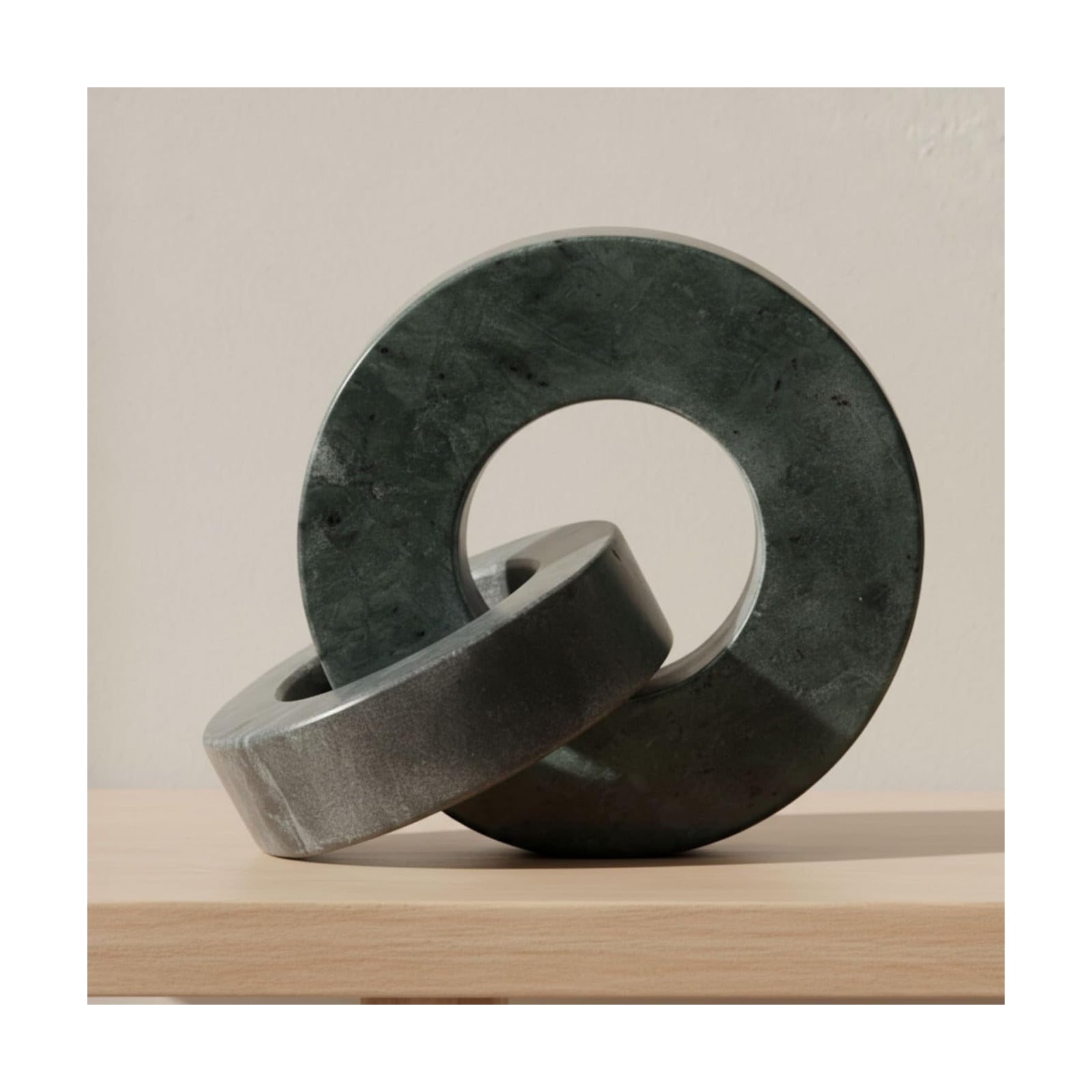 Modern Shelf Sculpture and Office Accents / 6.0" H / Green