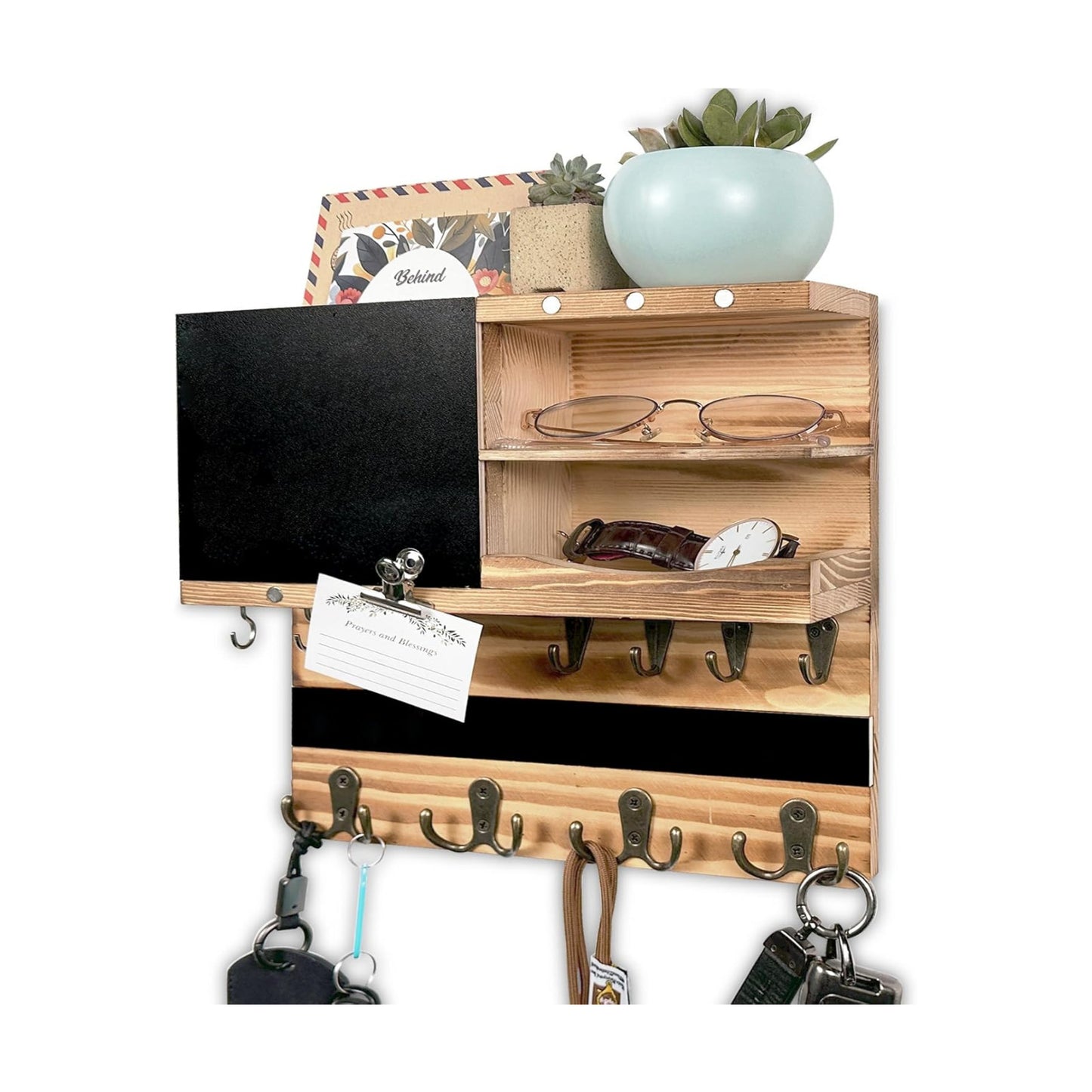 Key Holder / Hooks Small Key Shelf / Brown