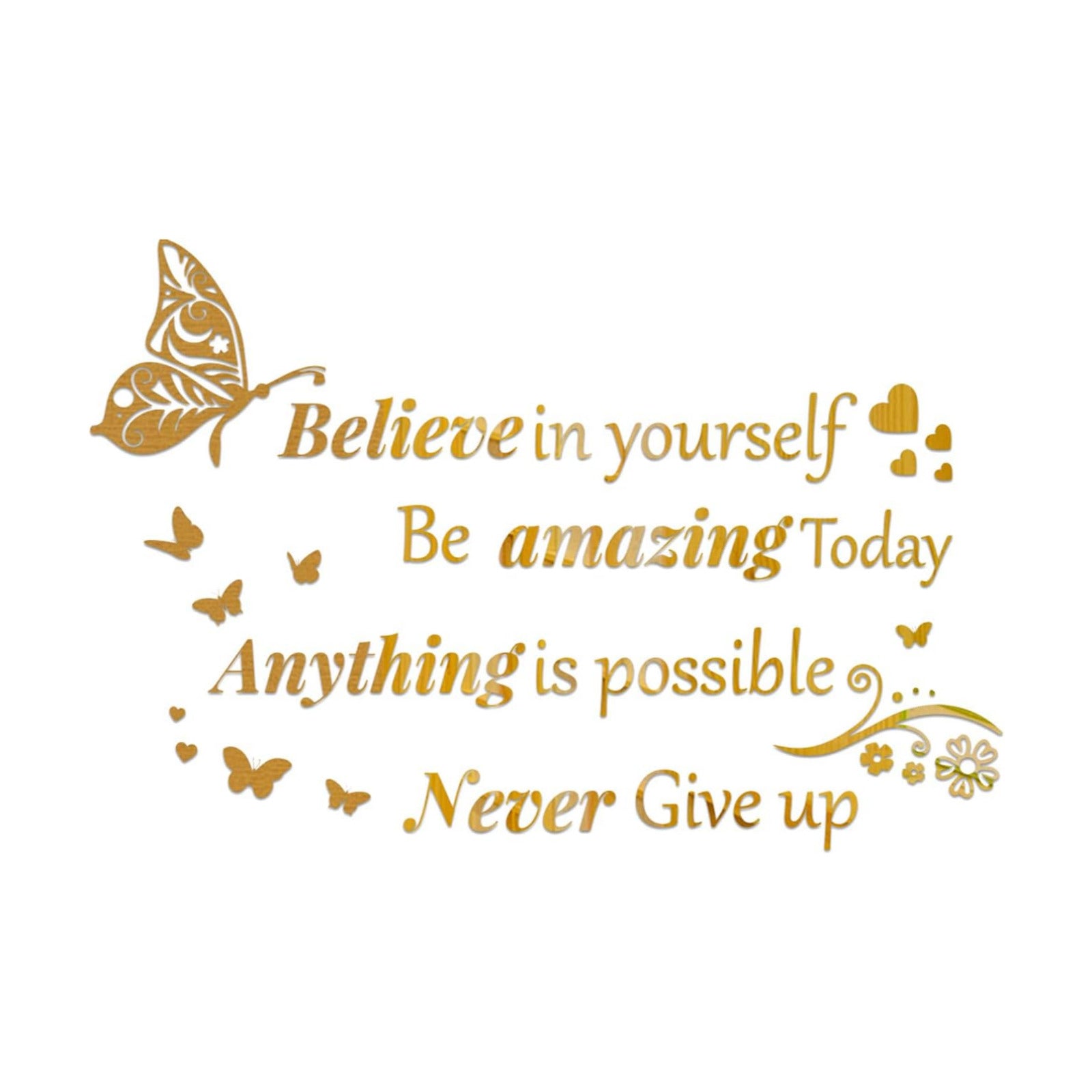 Inspirational Wall Decals Peel and Stick / Gold