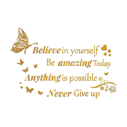 Inspirational Wall Decals Peel and Stick / Gold