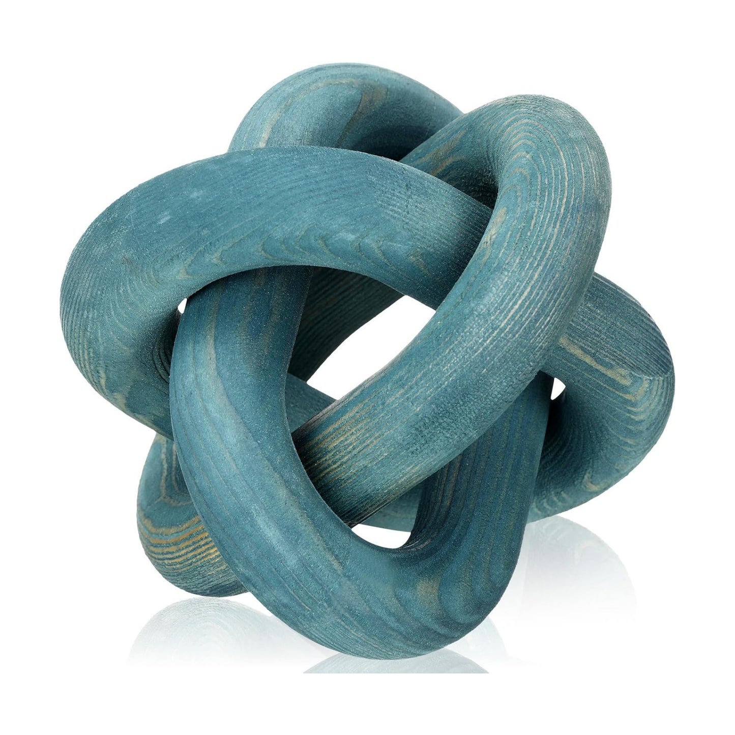 Yalikop 3 Link Wood Knot Decor Rustic Table Shelf Accents, Blue