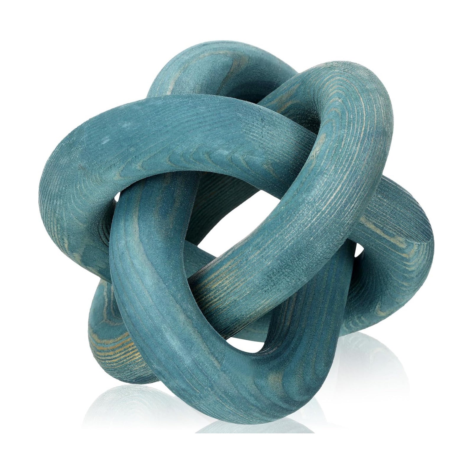 Yalikop 3 Link Wood Knot Decor Rustic Table Shelf Accents, Blue
