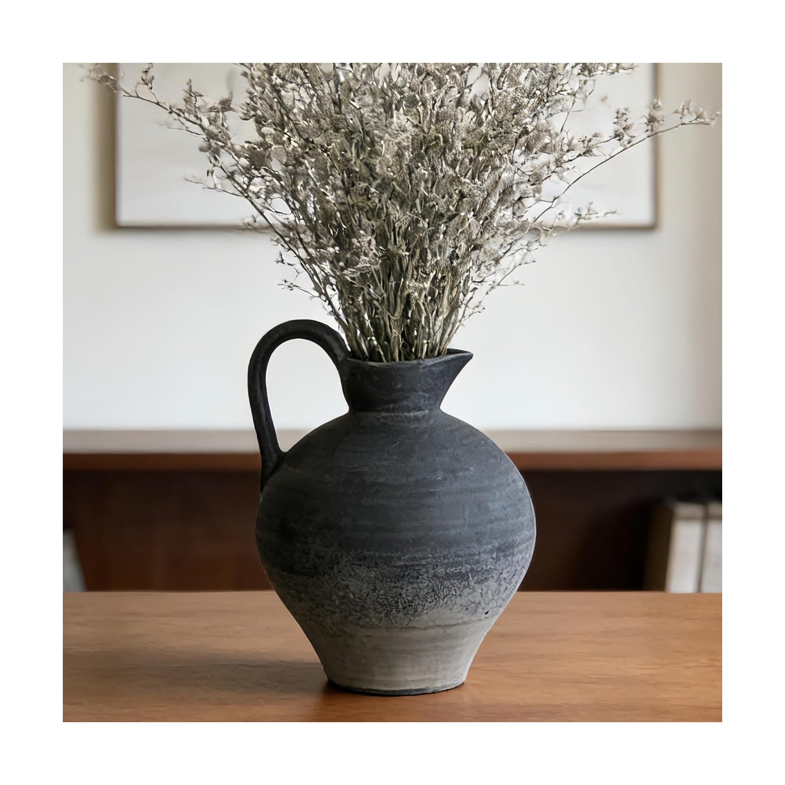Rustic Home Decor Ceramic Rustic Vase / Black / Shape 1 / 8.86 Inch