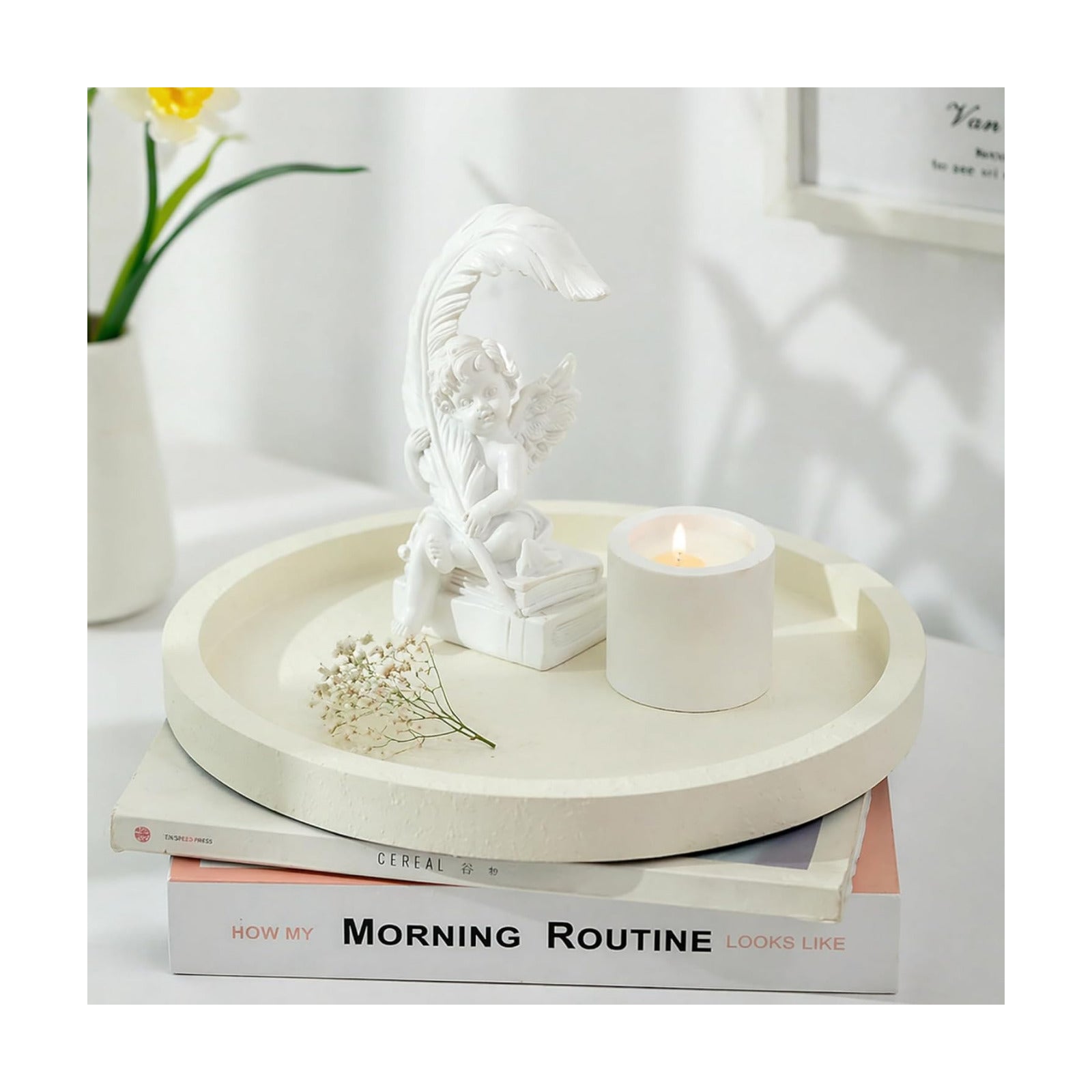 Decorative Trays / White Round Tray / CREAM WHITE